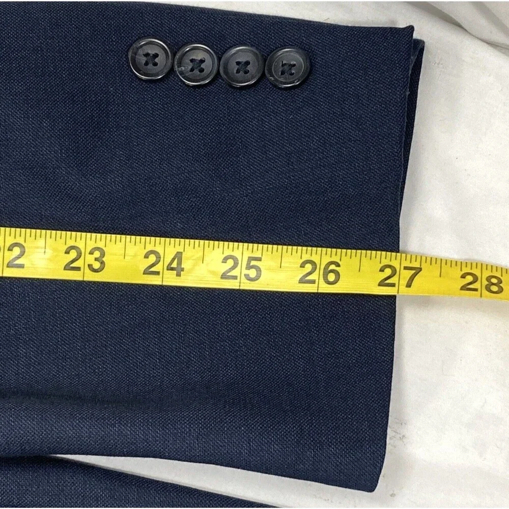 Pronto Uomo Platinum Blazer Wool Navy Blue 48 50 L Executive Fit 2 Vent Preppy